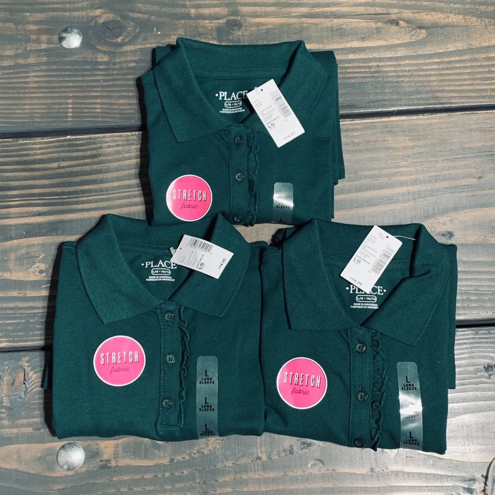NWT- BUNDLE of 3 Girls Uniform Long Sleeve- Emerald